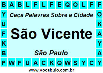 Caça Palavras Sobre a Cidade Paulista São Vicente