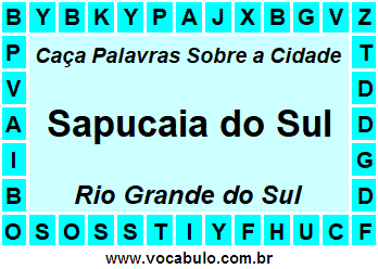 Caça Palavras Sobre a Cidade Gaúcha Sapucaia do Sul