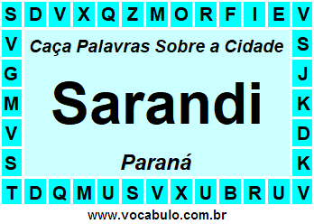 Caça Palavras Sobre a Cidade Paranaense Sarandi