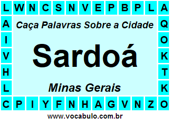 Caça Palavras Sobre a Cidade Mineira Sardoá