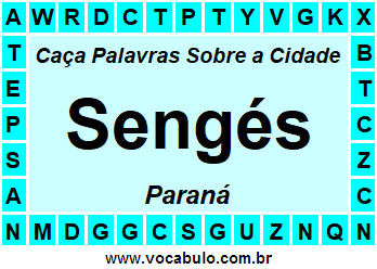 Caça Palavras Sobre a Cidade Paranaense Sengés