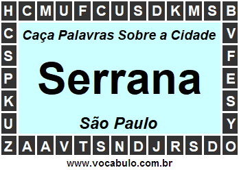 Caça Palavras Sobre a Cidade Serrana do Estado São Paulo