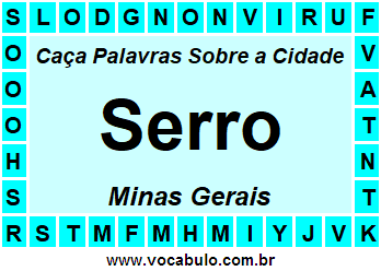 Caça Palavras Sobre a Cidade Mineira Serro