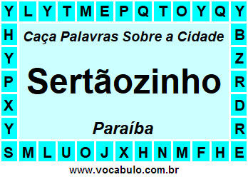 Caça Palavras Sobre a Cidade Sertãozinho do Estado Paraíba