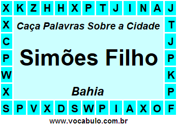 Caça Palavras Sobre a Cidade Simões Filho do Estado Bahia