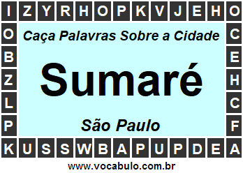 Caça Palavras Sobre a Cidade Paulista Sumaré
