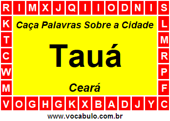 Caça Palavras Sobre a Cidade Cearense Tauá