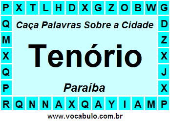 Caça Palavras Sobre a Cidade Tenório do Estado Paraíba