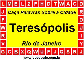 Caça Palavras Sobre a Cidade Teresópolis do Estado Rio de Janeiro
