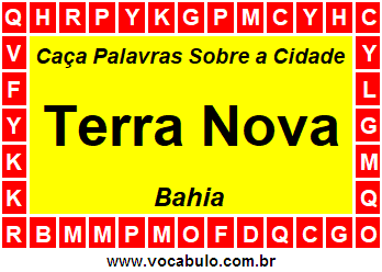 Caça Palavras Sobre a Cidade Baiana Terra Nova