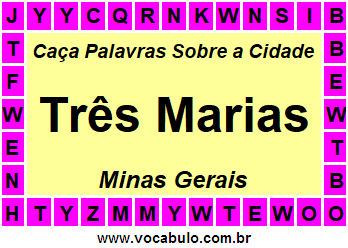 Caça Palavras Sobre a Cidade Mineira Três Marias