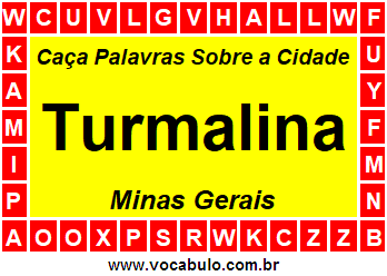 Caça Palavras Sobre a Cidade Turmalina do Estado Minas Gerais