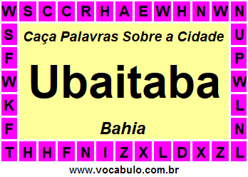 Caça Palavras Sobre a Cidade Baiana Ubaitaba