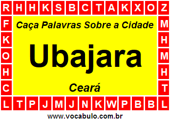 Caça Palavras Sobre a Cidade Ubajara do Estado Ceará