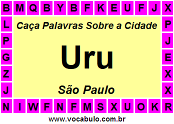 Caça Palavras Sobre a Cidade Paulista Uru