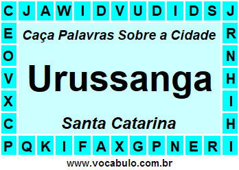 Caça Palavras Sobre a Cidade Urussanga do Estado Santa Catarina