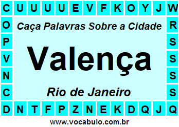 Caça Palavras Sobre a Cidade Fluminense Valença