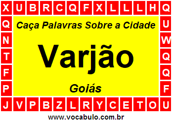 Caça Palavras Sobre a Cidade Varjão do Estado Goiás