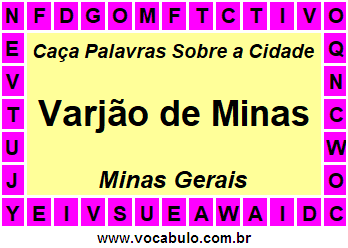 Caça Palavras Sobre a Cidade Mineira Varjão de Minas