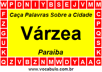 Caça Palavras Sobre a Cidade Paraibana Várzea