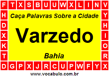Caça Palavras Sobre a Cidade Baiana Varzedo