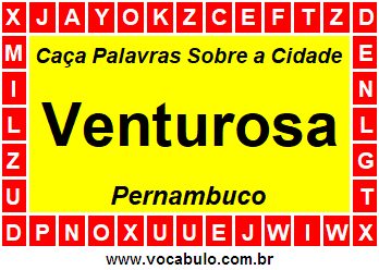 Caça Palavras Sobre a Cidade Venturosa do Estado Pernambuco