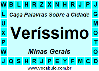 Caça Palavras Sobre a Cidade Mineira Veríssimo
