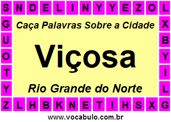 Caça Palavras Sobre a Cidade Viçosa do Estado Rio Grande do Norte