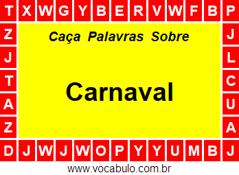 Caça Palavras Sobre o Carnaval