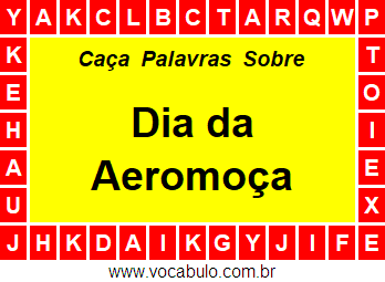 Caça Palavras Dia da Aeromoça