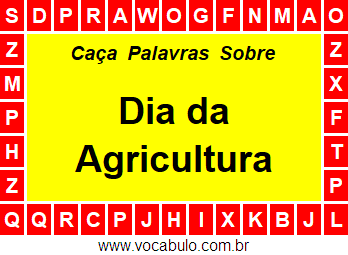 Caça Palavras Dia da Agricultura