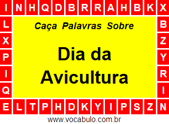 Caça Palavras Dia da Avicultura
