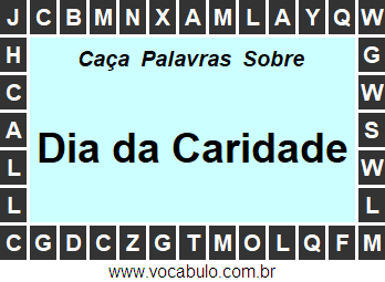 Caça Palavras Dia da Caridade