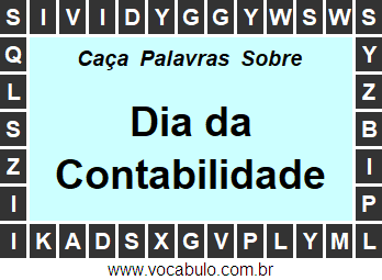 Caça Palavras Sobre o Dia da Contabilidade