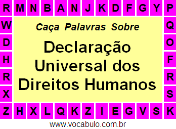Caça Palavras Dia da Declaração Universal dos Direitos Humanos