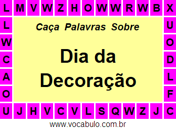 Caça Palavras Dia da Decoração