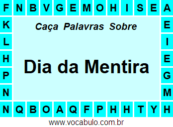 Caça Palavras Sobre o Dia da Mentira