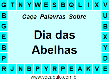 Caça Palavras Dia das Abelhas