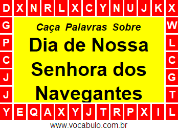 Caça Palavras Dia de Nossa Senhora dos Navegantes