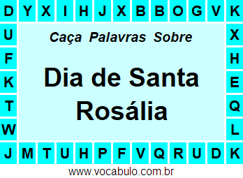 Caça Palavras Sobre o Dia de Santa Rosália