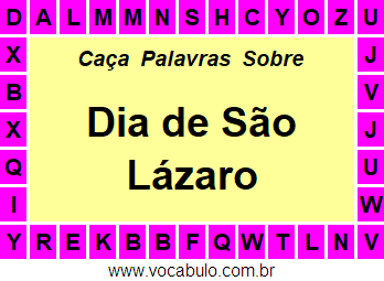 Caça Palavras Dia de São Lázaro