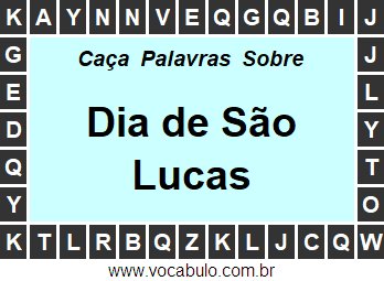 Caça Palavras Sobre o Dia de São Lucas