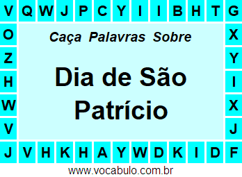 Caça Palavras Dia de São Patrício