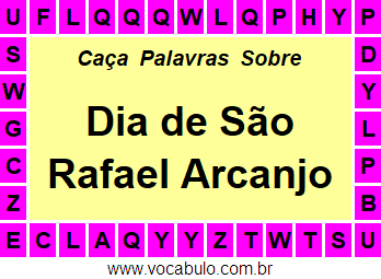 Caça Palavras Dia de São Rafael Arcanjo