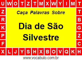 Caça Palavras Sobre o Dia de São Silvestre