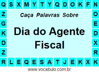 Caça Palavras Dia do Agente Fiscal