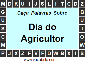 Caça Palavras Sobre o Dia do Agricultor