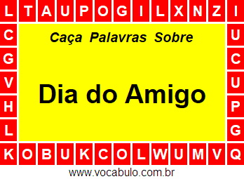 Caça Palavras Dia do Amigo