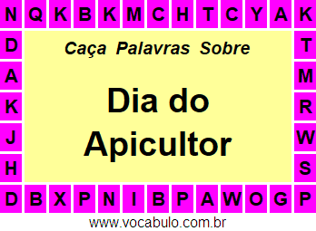 Caça Palavras Dia do Apicultor