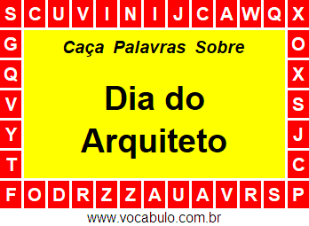 Caça Palavras Sobre o Dia do Arquiteto